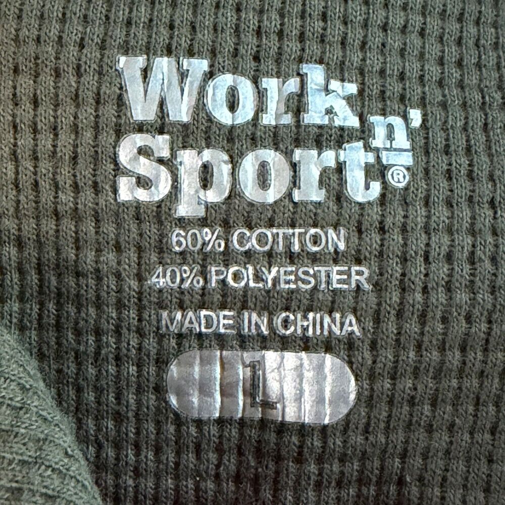 Work n’ Sport Bundle of 3 Men’s Large Waffle Knit Henley Shirts Long Sleeve - Picture 4 of 6